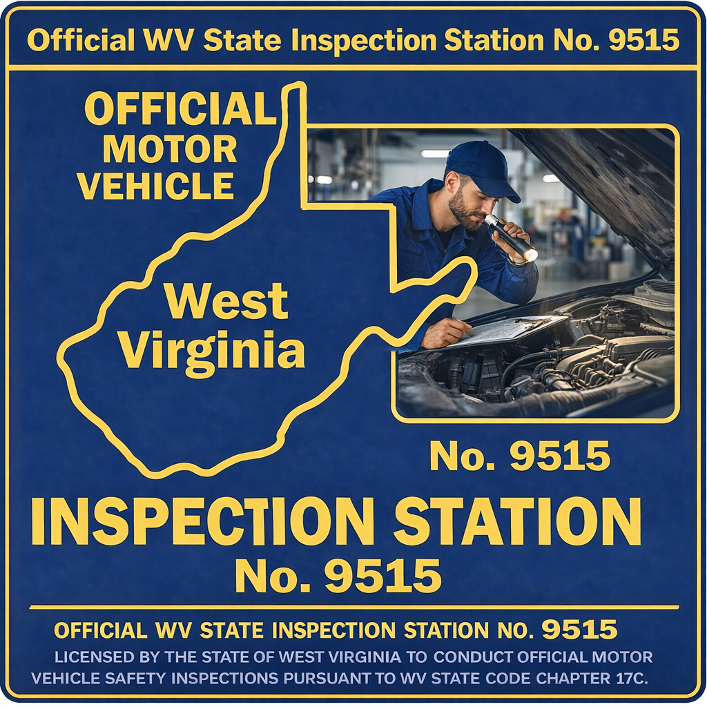 Official West Virginia State Inspection Station 9515
